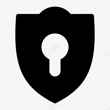 锁和盾密码保护图标图标