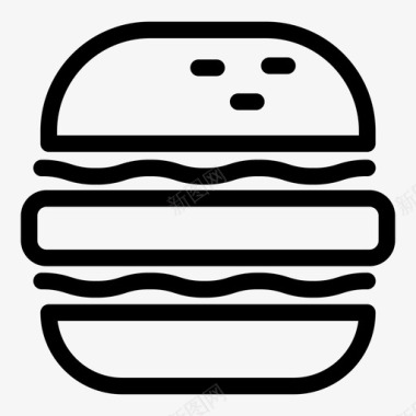 汉堡包白美味食物图标图标