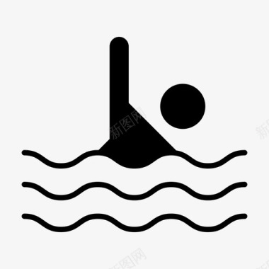 游泳跳水运动员图标图标