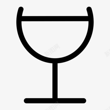 酒杯马克杯轮廓杯和玻璃杯图标图标