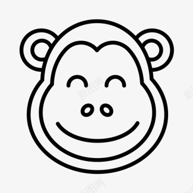 猴子动物黑猩猩图标图标