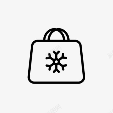 包购物袋雪花图标图标