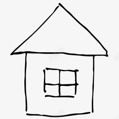 家建筑手绘图标图标