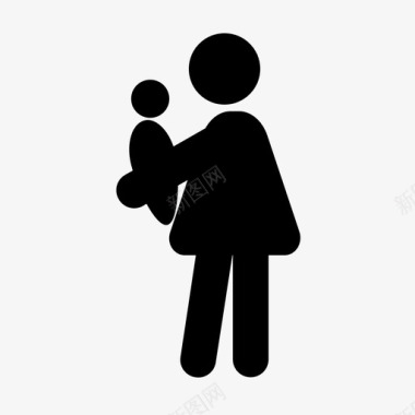开心的妈妈女士带宝宝妈妈家长图标图标