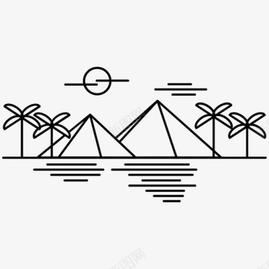 金字塔金字塔埃及纪念碑图标图标