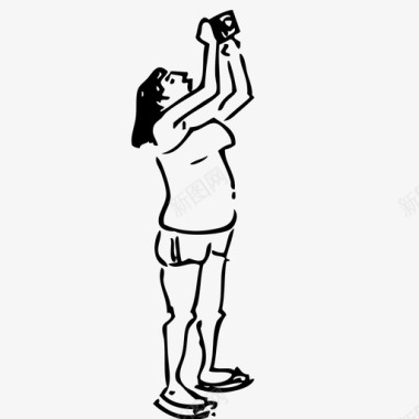 摄像女游客人短裤图标图标