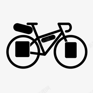 旅游自行车自行车包装碎石图标图标