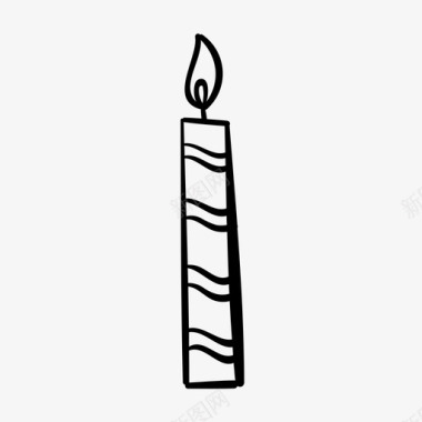 生日蜡烛庆祝手绘图标图标