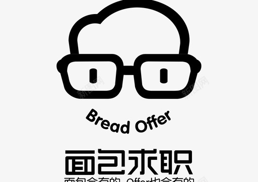 面包求职 黄色镂空 web logo图标