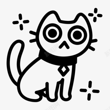 彩绘宠物猫动物项圈图标图标
