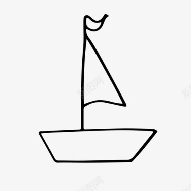 远航宝宝涂鸦帆船图标图标