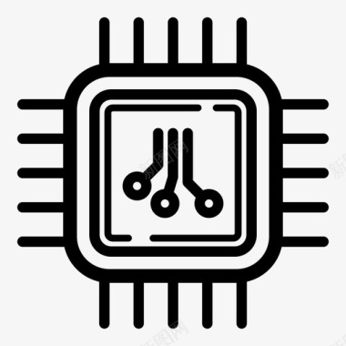 矢量机器芯片电子存储芯片图标图标