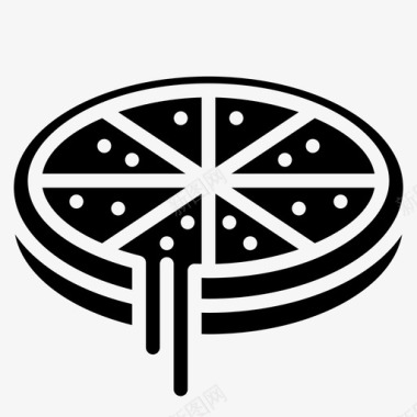 平底锅披萨深披萨食物图标图标