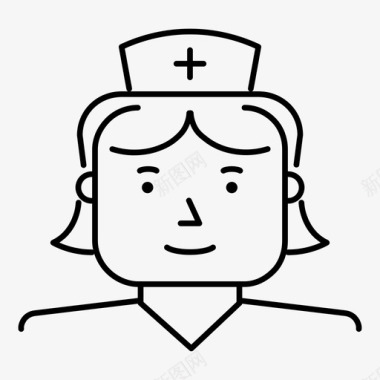 医院护士站护士女性健康图标图标