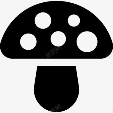 蘑菇带斑点自然四季图标图标