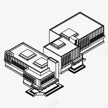 城市中心建筑城市图标图标