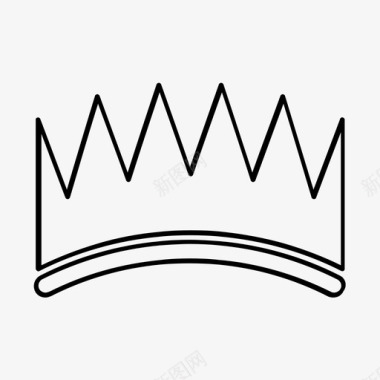 皇冠纹章线条图标图标