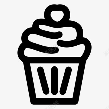 杯形蛋糕面包房甜点图标图标