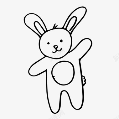 兔子填充动物新宝宝涂鸦图标图标