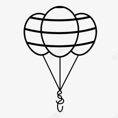条纹气球庆祝节日图标图标