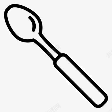 勺子餐具厨房工具线性图标集图标
