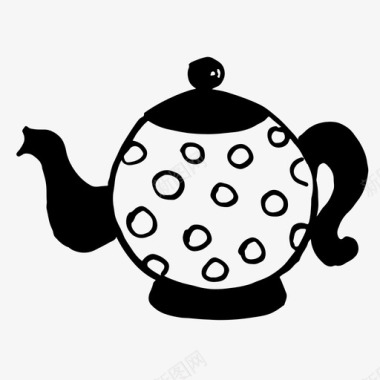茶壶手绘水壶图标图标