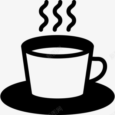 一杯热水一杯热咖啡食物意大利套餐图标图标