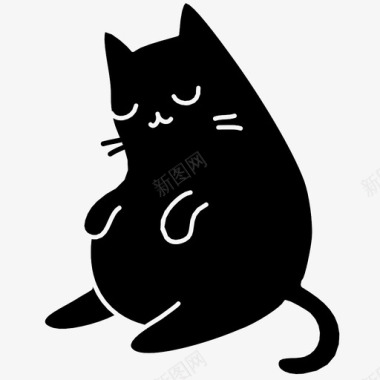 猫咪猫咪打盹可爱胖胖图标图标