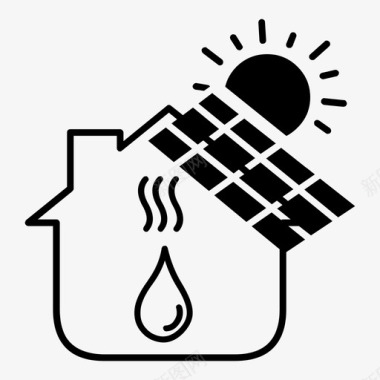 能源图标太阳能板集热器家用能源图标图标