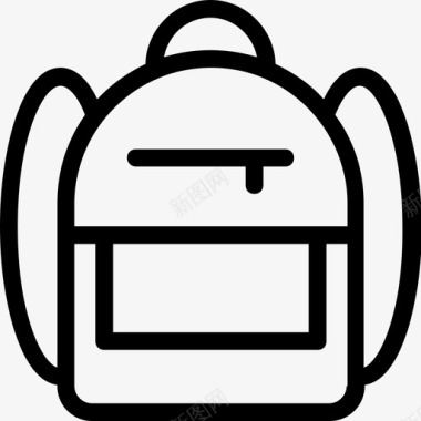 背包书包学校和教育平滑线图标图标