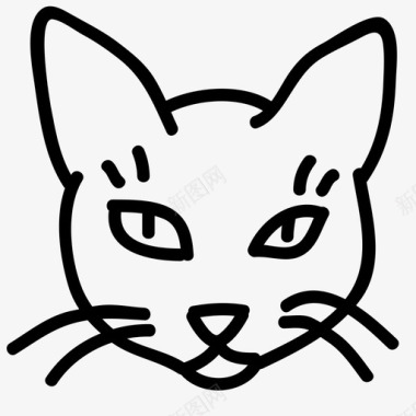 猫脸猫手绘图标图标