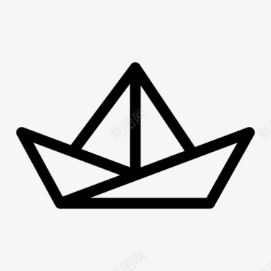 纸船折纸船帆图标图标