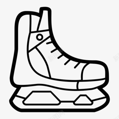 冰球溜冰鞋冬季运动运动图标图标