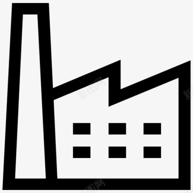 厂房建筑工厂工业图标图标