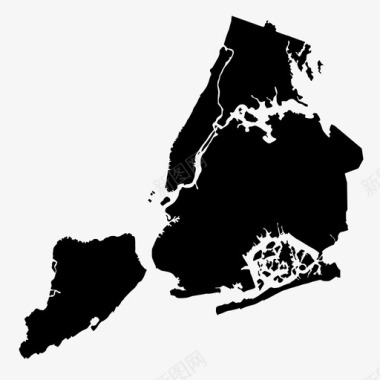 纽约市边界曼哈顿图标图标