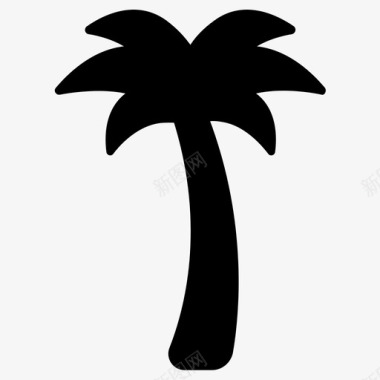 棕榈树大海图标图标