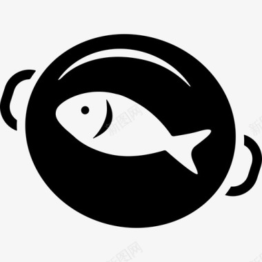 煎锅里的鱼食物日本文化图标图标