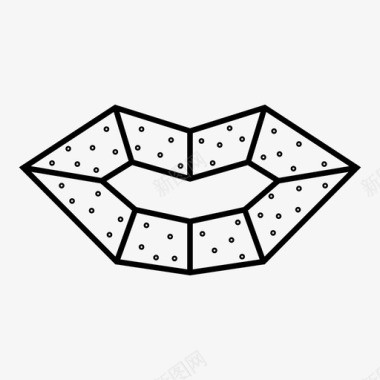 嘴唇数字几何图标图标