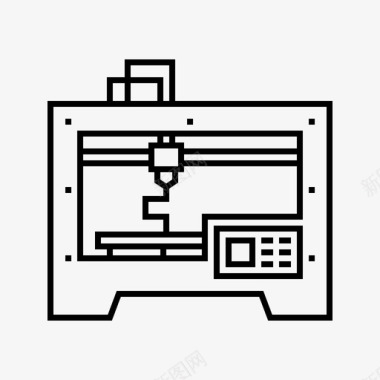 科技3d3d打印机电气激光图标图标