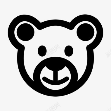 泰迪熊熊动物熊脸图标图标