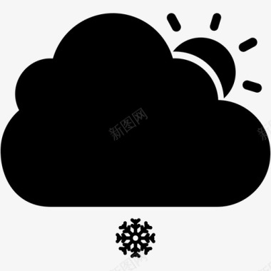 雪晴云天天气图标图标