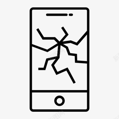 裂开了智能手机坏了手机坏了屏幕坏了图标图标