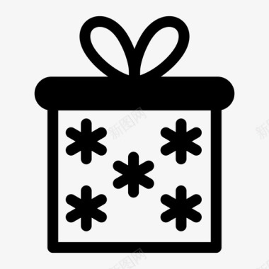 礼物包装飘带图案礼品包装节日礼物图标图标