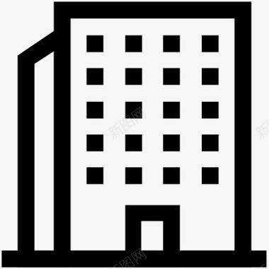 贸易中心建筑公寓房地产图标图标