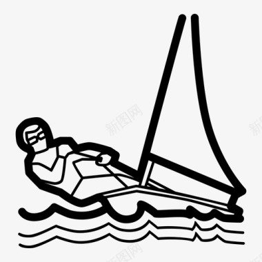 帆船运动冲浪水上运动图标图标