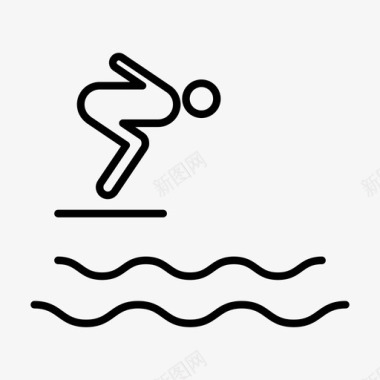 跳水运动员游泳运动员图标图标