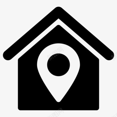 房屋位置地图和旗帜房地产5图标图标