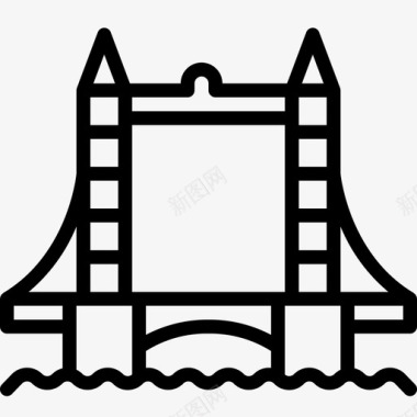 塔桥建筑伦敦图标图标