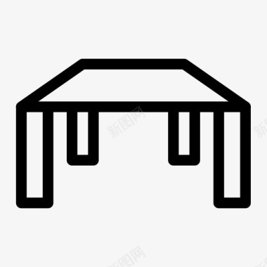 桌子家具侧面图标图标