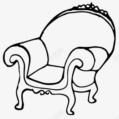 扶手椅家具手绘图标图标